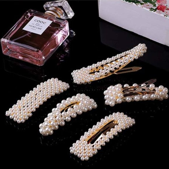 6 Pcs Brandy Melville Pearl Hair Clips Hairpins - Picture 4 of 7